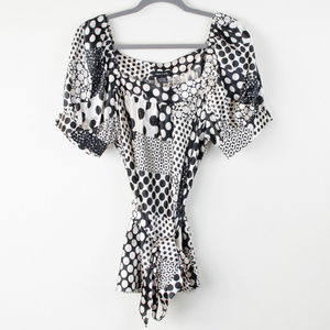 Spense | Polka Dot Blouse Puff Sleeve Size L